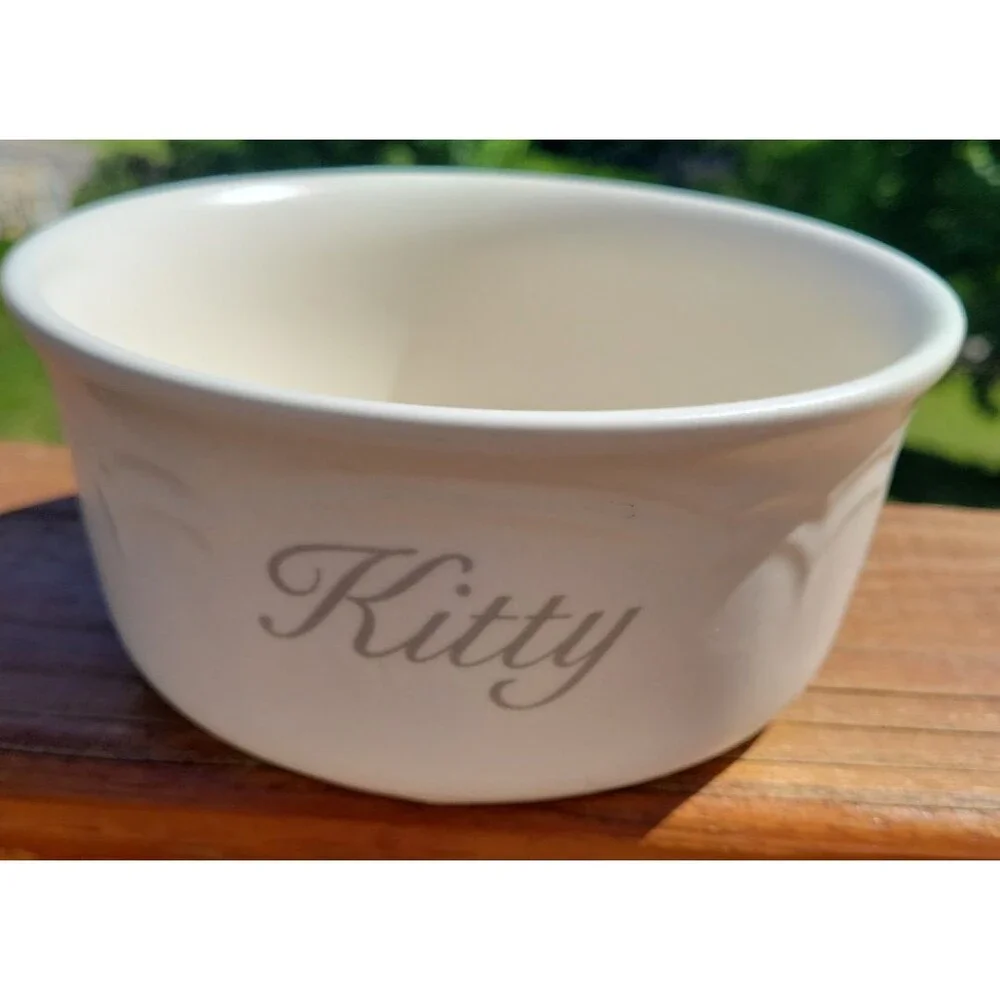 PFALTZGRAFF TEA ROSE KITTY PET BOWL